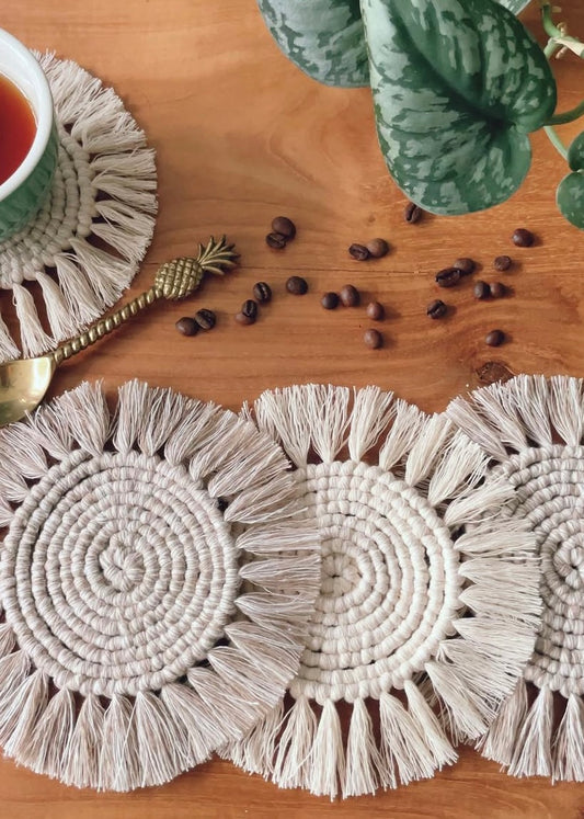 Round Coaster, Natural Beige