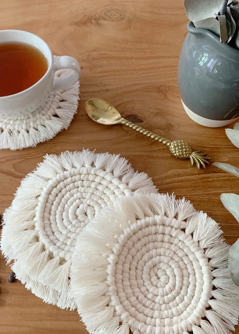 Round Coaster, Natural Beige